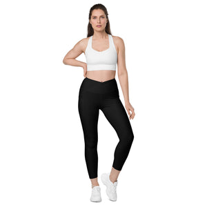Open image in slideshow, Crossover leggings with pockets
